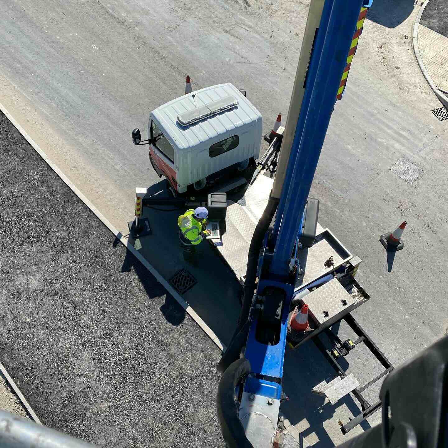 Professional access platform operator from above